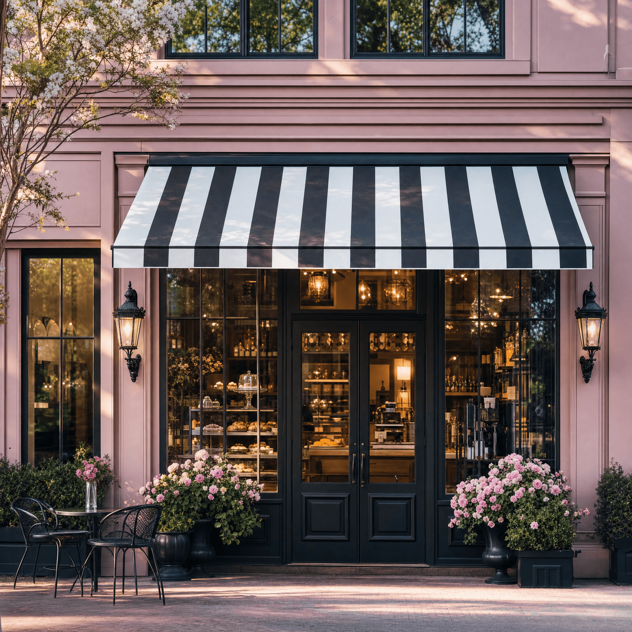 Premium pink Paulette Cafe storefront concept